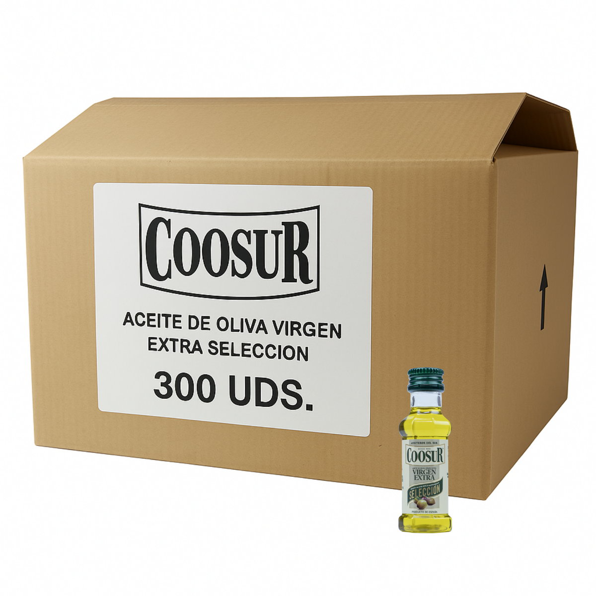 Caja de 300 uds miniaturas de aceite de oliva virgen extra 25 ml